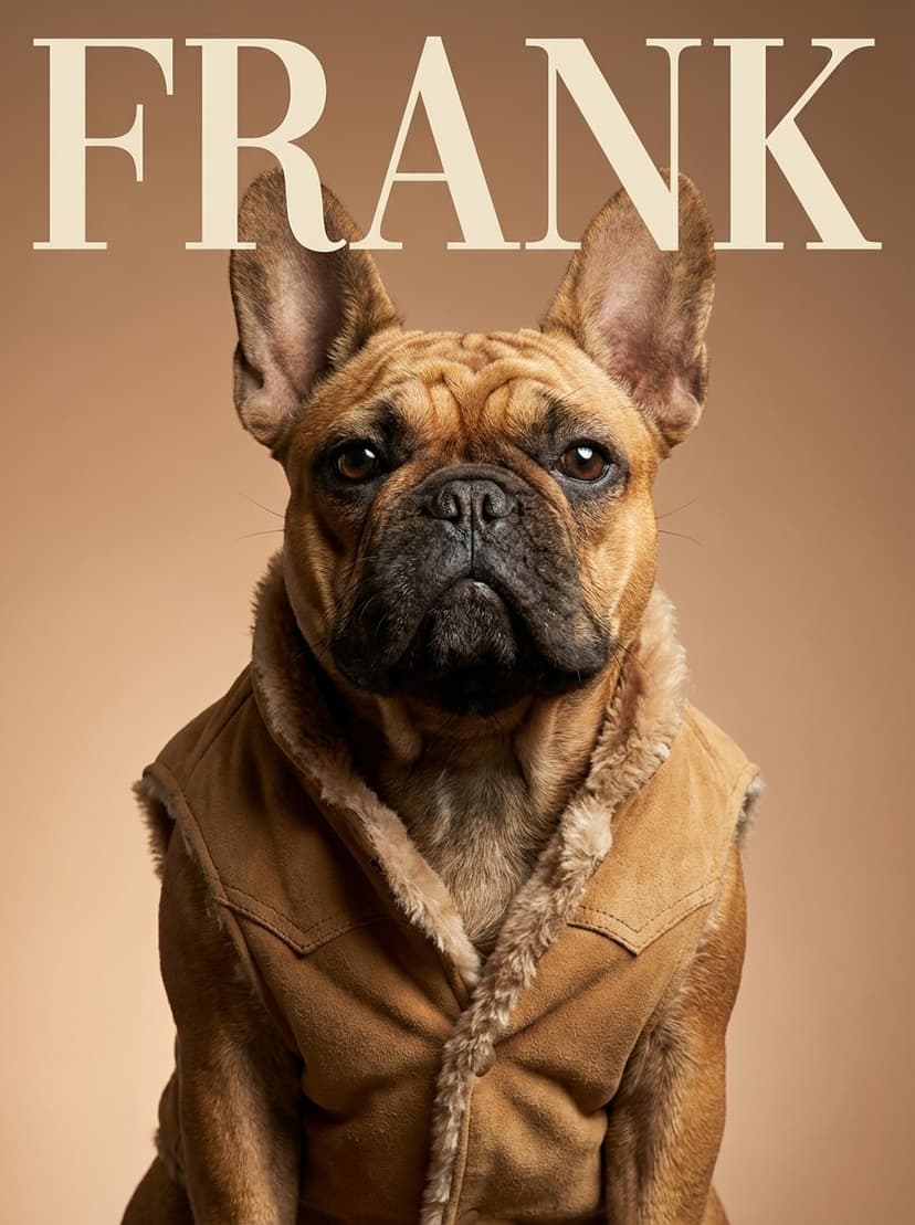 Frank - French Bulldog in suede jacket